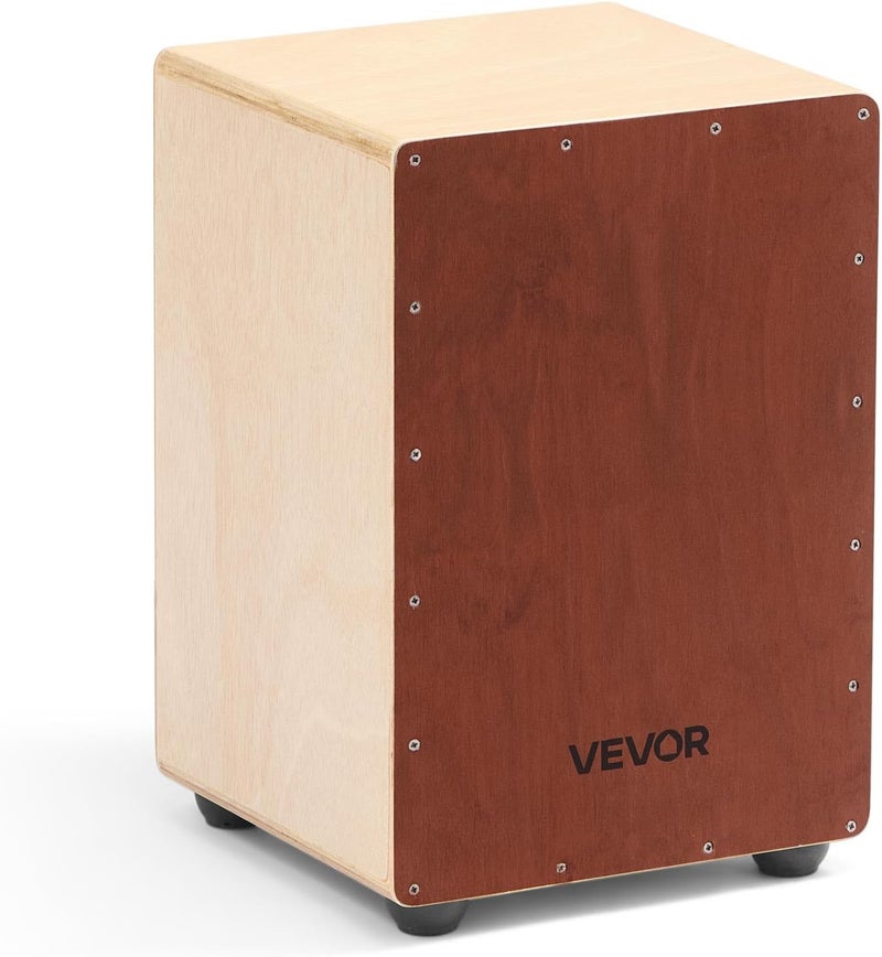 VEVOR Cajon Box Drum, with Internal Snare Wires, Compact and Lightweight Wooden Percussion Box, Birch Wood Drum Musical Instrument with Silicone Feet, for Beginners and Professionals, 10 x 10 x 15 in - Image 1
